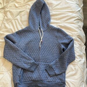 Marine Layer Blue Quilted Hoodie Sweater
